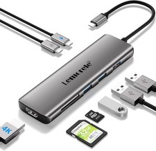Lemorele 8-in-1 USB C Hub Multiport Adapter, USB-C Hub with 4K HDMI Output, 100W picture