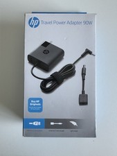 HP 90W Travel Laptop Power Adapter Charger 4.5mm Blue Tip New Open Box Genuine picture