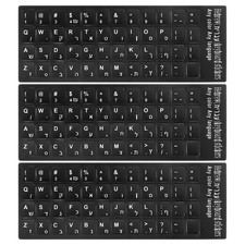 3 x Hebrew Keyboard Stickers Black Background W White Lettering picture