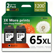 65XL Black High Yield Ink Cartridge 2-Pack | Replacement for 2600 3720 Printer picture