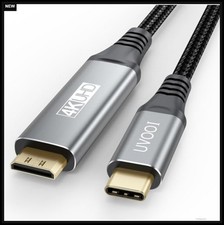 USB C to Mini HDMI Cable 6FT 4K 60Hz 2K 120Hz Braided Nylon Portable Monitor picture