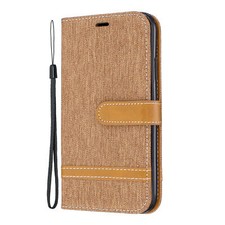 Luxury Strap Color Denim Card Wallet Flip Cover Case For 16 15 14 13 12 Pro Max picture