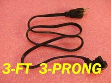 Dell  3' Laptop 3-PRONG (Flat/Straight) AC Power Cord PA-10 PA-12 F2951 0F2951 picture