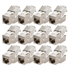 12 Pcs RJ45 Cat7 Cat6A Shielded Keystone Jack, Cat 7 10Gbps Easy Toolless Modula picture