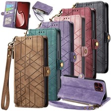 Zipper Leather Wallet Cover Case For Motorola G86 G85 G56 G14 G 5G Edge 60 70 50 picture