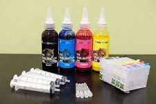 INKXPRO 4X100ml Sublimation Cartridge Kit Auto Reset Chips WF-7210 WF-7710 picture