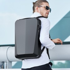 Elegant Men's Business Backpack with Plastic Hard Case - Perfect for Laptops and picture