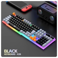 Rainbow LED Gaming Keyboard and Backlit Mouse Combo for Laptop PC Computer Game picture