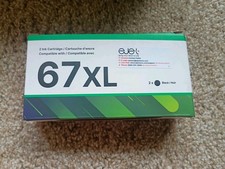 67XL Black Ink Cartridge 2-Pack Compatible with HP DeskJet ENVY Printers picture