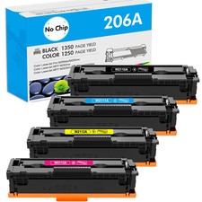 4x NO CHIP Toner for HP 206A W2110A Color Laserjet Pro MFP M283cdw M282 M255dw picture