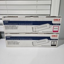 Oki C8800 Toner Cartridge Magenta  Black Lot Of 2 picture