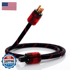 12AWG HiFi Audio Power Cable Pure Copper 125V 15A Braided 1.5M picture