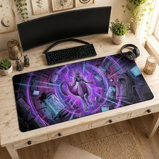 Mewtwo Mouse Pad | Psychic Type Desk Mat, Pokemon Fan Art Decor Accessories picture