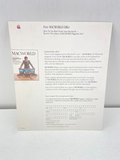 RARE 1984 Steve Jobs Macintosh 128K MacWorld Card Offer Sheet Mac M0001 UNUSED picture