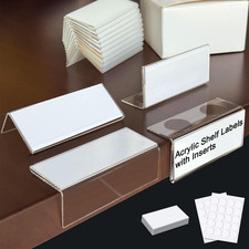Acrylic Shelf Labels,L-Shape Book Shelf Labels,Price Tags,Sign Holder,Display St picture