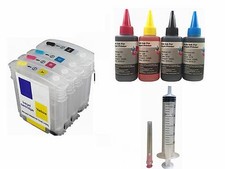 4 empty refillable ink cartridge kit for hp 940 940xl hp 8000 8500a plus 4x100ml picture