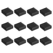 12 Pcs Heatsink 14x14x6mm Aluminum Heat Sink with Thermal Blue Sticker Black picture