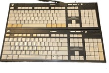 2x OEM Vintage Compaq wired PS2 Black & Gray Keyboard  5137 picture
