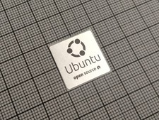 5 x Silver & Black Ubuntu Linux New Logo v1 Stickers For The Computer Case picture