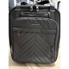 VANKEAN Rolling Laptop Bag 15.6 Inch Quilted Mobile Office Briefcase Black RFID picture