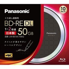 Panasonic 2x speed BD-RE DL 10-pack 50GB Black Design Disc Label Panasonic picture