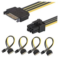 6 Pin to SATA Power Cable, () SATA 15 Pin to 6 Pin PCI Express (PCIe) 4 Pack picture