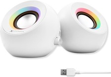 X9 Performance White Computer Speakers with RGB Lighting, Bluetooth, USB, and AU picture