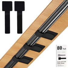 80PCS Hook and Loop Cable Straps, Cable Management Under Desk, Adhesive Cable picture
