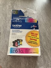 OEM - BROTHER LC61CL COLOR INK CARTRIDGES - CYAN MAGENTA YELLOW Open Box 4/27 picture