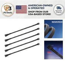 Optimize Your PC Setup with 12’’ Braided PWM Fan Extension Cables - 5 Count picture