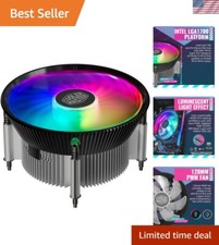i70C ARGB Intel Low-Profile CPU Air Cooler, Anodized Black Aluminum Fins, Cop... picture