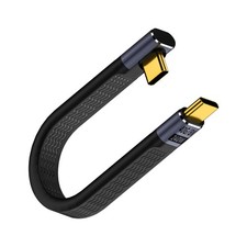 Poyiccot Short USB C to C Cable 5inch, 90 Degree Right 5 inches, black picture
