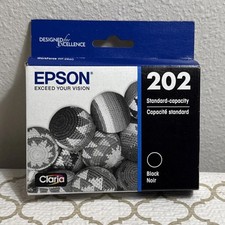 Genuine Epson 202 ink Cartridge Black New In Box Ex 8/27+ picture