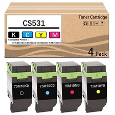 4 Pack 75M10K0 75M10C0 75M10M0 75M10Y0 Toner Cartridge Use for CS531dw CS632dwe picture