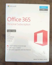 Microsoft Office 365 Personal 1 User 1 Year Subscription Windows Mac New Sealed picture