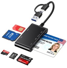 7-in-1 Smart Card Reader with USB-C & USB-A - Military CAC & PIV Card Reader, SI picture