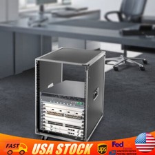 16U Cabinet Rolling Network Rack Audio Studio Video Telecom Equipment Rack Black picture