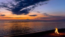 Landscape nature clouds sky mountains sunset fire water Custom Gaming Mat Desk picture