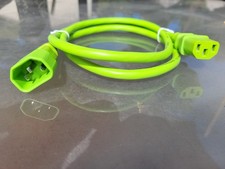 4 Foot Heavy Duty Power Extension Cord 15A 14 AWG C14 C13 Green 4' picture