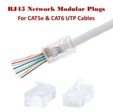 RJ45 Network Cable End Pass Thru EZ Modular Plugs for Cat5e Cat6 UTP Cables LOT picture