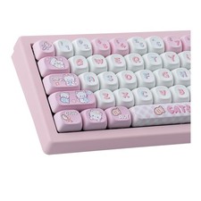 PBT Cute Kitty-cat Keycaps Set 140 Keys MOA Profile Keycaps picture