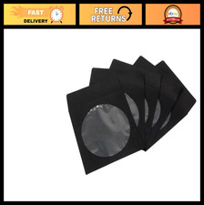 1,000 Thick Black CD DVD Blu-ray Disc Sleeves with Window & Flap - Heavyweight picture
