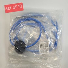 Set of 10 Network 02' RJ45 CAT5E Male Male Blue CAT5E PATCH CABLE 02 FT picture