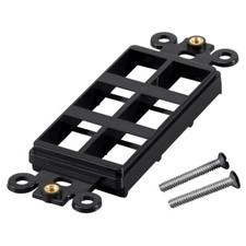 6 Port Hole Keystone Jack Wall Plate Insert Decora Style Modular 1-Gang Black picture