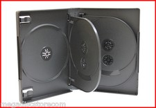 NEW 10 Pk Premium 27mm Full Size 8 Tray DVD Movie Game Case Black Multi 8 Discs  picture