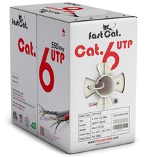 Fast Cat. Cat6 Ethernet Cable 1000ft - 23 AWG, CMR, Insulated 1000ft., White picture