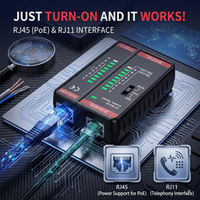 ✅ Adjustable Speed Network Cable Tester HT812A, RJ45 RJ11 LAN Wire Test Cat5/6/7 picture