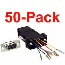 50-Pack RJ45F to DB9F Modular Adapter RJ45 to DB9 Female picture