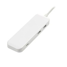 White Multi-Port USB Hub Adapter with Braided Cable - Portable Connectivity picture