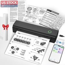 US Stock Portable Wireless Printer Bluetooth Thermal 8.5x11 A4 Inkless picture